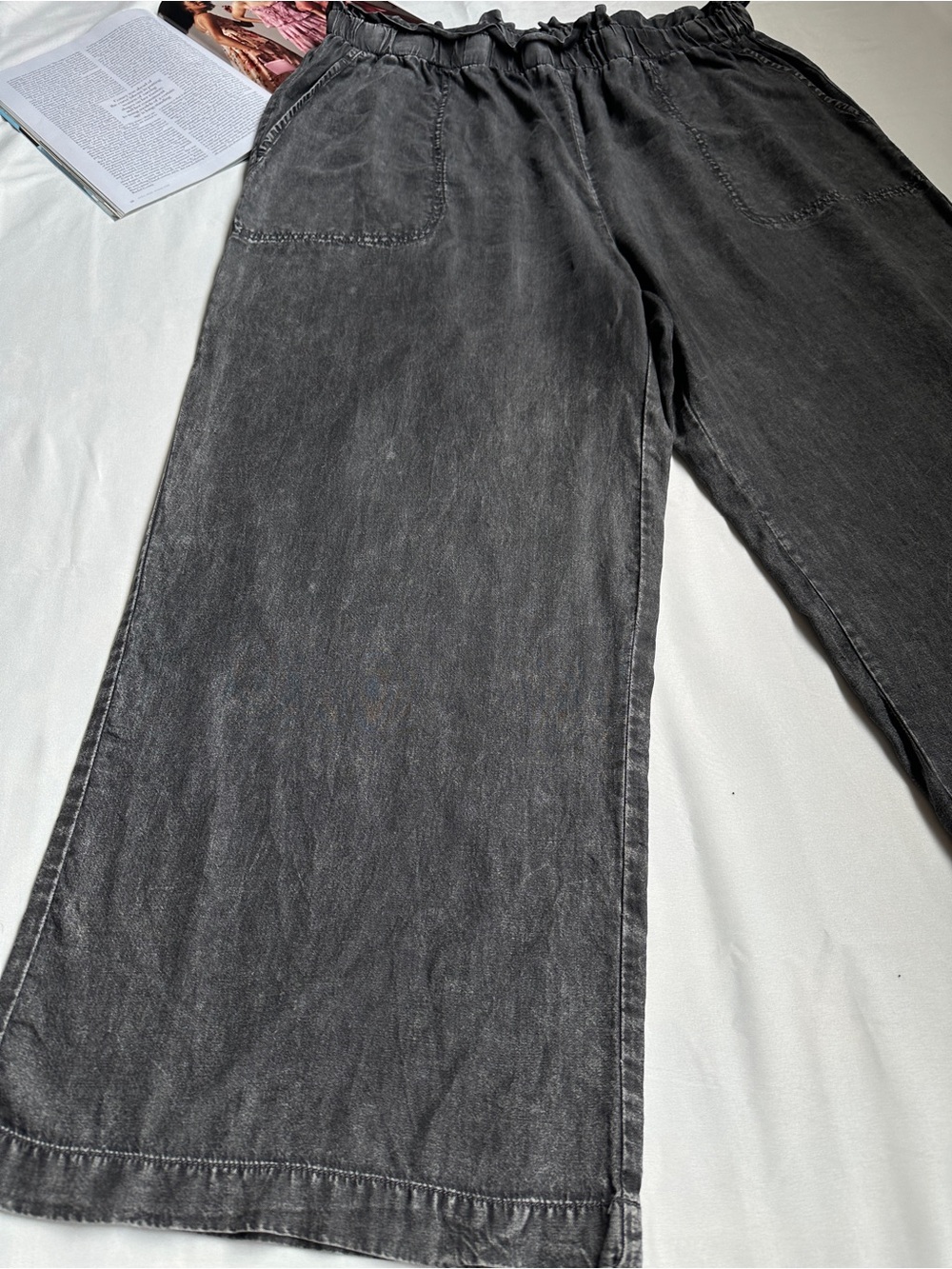 Jane and Delancey Wide-Leg Grey Paperbag Waist Pants - Picture 13 of 14